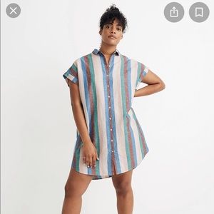 Madewell striped shirt dress